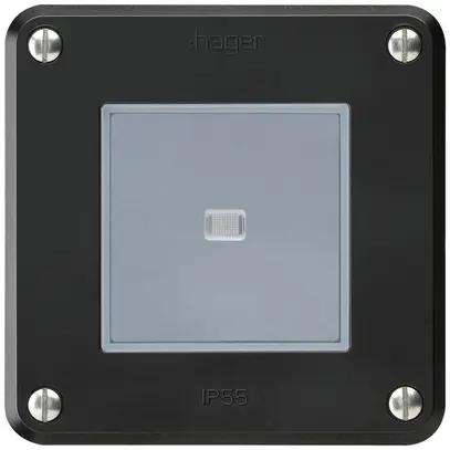 Contact à poussoir ENC robusto IP55 2P noir lumineux pour combinaison 