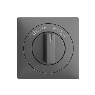 Kit frontal EDIZIOdue Ein->I<-Aus gris foncé 60×60mm pour contact pivotant 