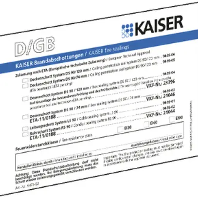 Kennzeichnungsschild AGRO für Kabel und Rohrdurchführungen 