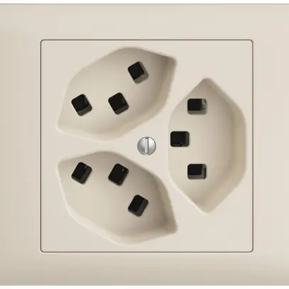 Prise INC 3×T23 16A EDIZIOdue crema, avec bornes enf. 