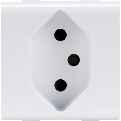 EB-Steckdose GEWISS CHORUS, T13, Schaubklemmen, 44.2×44mm, 2 Module, weiss 