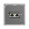 Prise INC 2×RJ45/u 8P sép.EDIZIOdue gris foncé, ITplus 