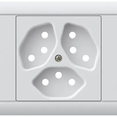 Kit frontal INC kallysto pour prise INC 3×type 13 cadre enfichable blanc 