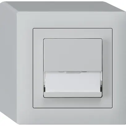 Poussoir de sonnerie AP kallysto A/1L gris clair avec porte-étiquette 