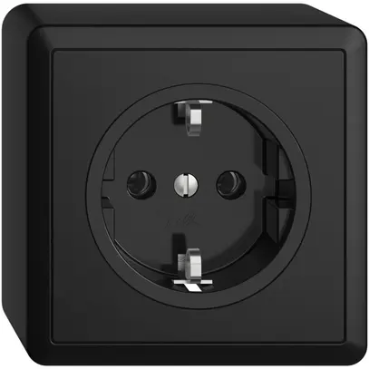 Presa SCHUKO AP EDIZIOdue 16A, 250VAC, L+N+PE nero 