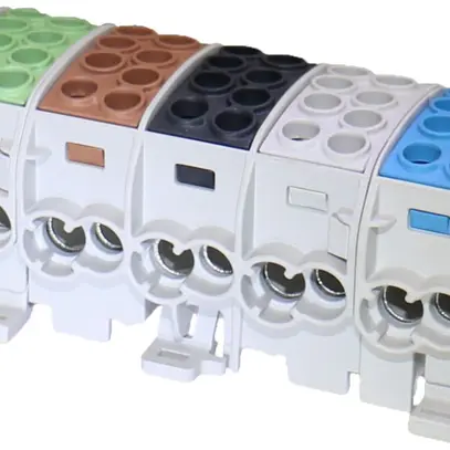 Bloc répartiteur type C 10×35/10×25mm² gris PE+3L+N 