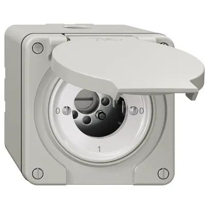 Interruttore rotativo NAP NEVO, 0/1L, senza cilindro, KS, 0-1-0-1, grigio chiaro 