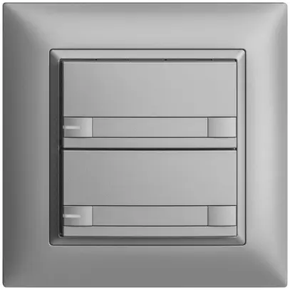 Poussoir ENC KNX 2× EDIZIOdue colore silver RGB avec LED avec insert papier 