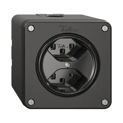 Prise NAPU NEVO, 2×T23, noir 