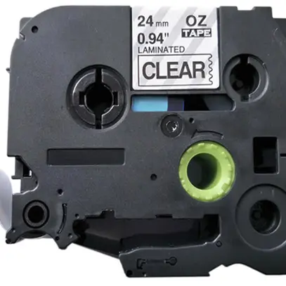 Cassetta nastro compatibile con OZE-151, 24mm×8m, trasparente-nero 
