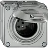 Prise AP ELEMENT SNAPFIX® 1×type 15 10A 440V avec clapet IP55 alu 