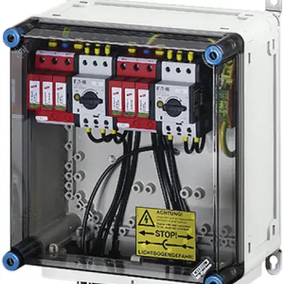 Scatola PV ENYSUN Mi PV 2222 con spina MC4 2×prot.sovratensione+interrutore rete 