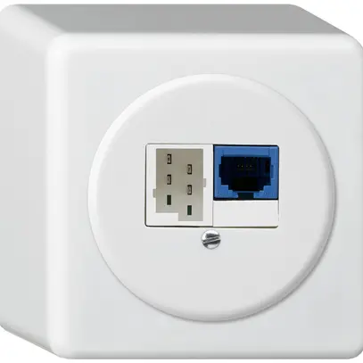 AP-Anschlussdose DSL basico 1×RJ45/1×T+T weiss 