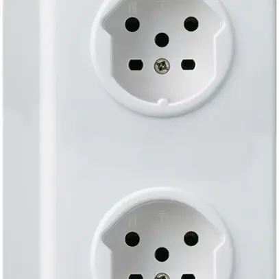 Combinazione AP 2×1 HA basico 2×tipo 15 con morsetti a innesto bianco 