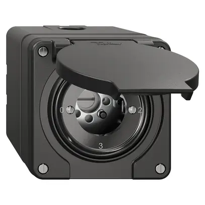 Interrupteur rotatif NAP NEVO, 5/2L, sans cylindre, KS, 0-1-2-3, noir 