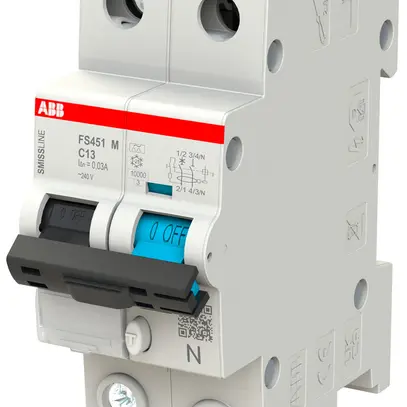Disgiuntore differenziale ABB FS451M SMISSLINE CL C-13A/30mA 1LN 10kA tipo A 
