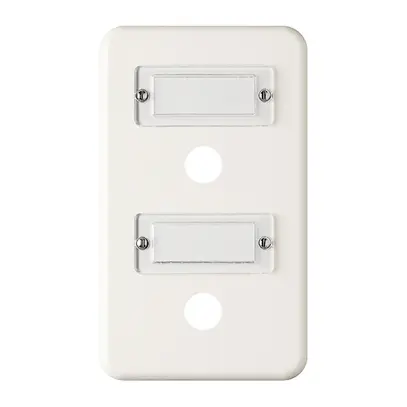 Placca di cop.grd.I-I bianco con porta-etichetta 