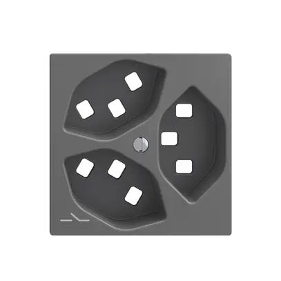 Kit de montage Feller EDIZIOdue, pour prise 3×T23 1×séparé, gris foncé 