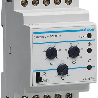 Thermostat Hager multifonction 1 contact inverseur 2A pour EK081/EK082/EK083 