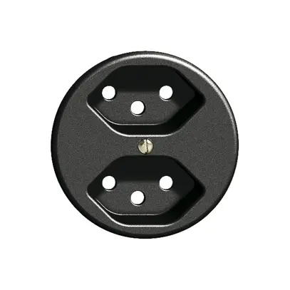 Kit frontal FH pour prise 2×T13 noir 