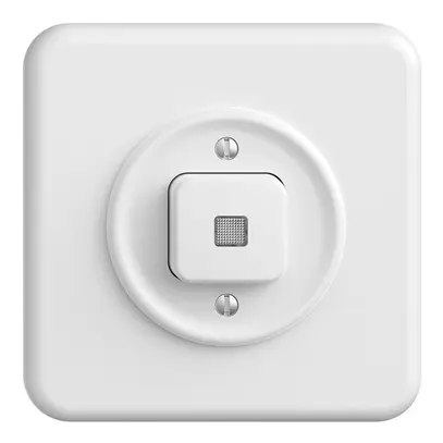 Interr.puls.lum.INC STANDARDdue 6/1L bianco, con lente, LED giallo 