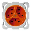 Insert pour prise ENC basico 3×type 13 avec plaque de fixation orange 