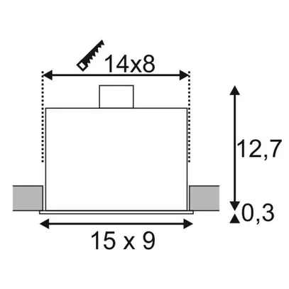 Downlight INC SLV KADUX, 2×GU10 50W IP20 noir mat 