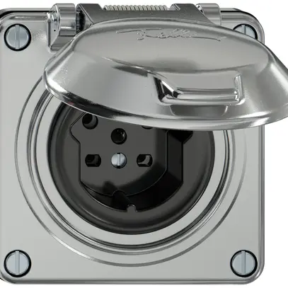 Prise ENC ELEMENT SNAPFIX® 1×type 15 10A 440V avec clapet IP20 alu 