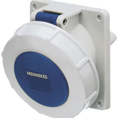 Prise INC CEE 16A 3P 6h 230V bleu oblique IP67 Mennekes 