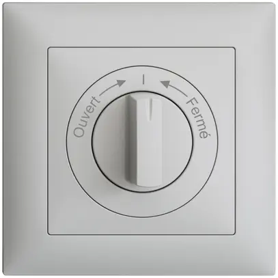 Frontset EDIZIOdue Ouvert->I<-Fermé hellgrau 88×88mm für Schwenktaster 