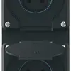 Combinazione INC robusto 2×1, 2×presa T15 IP55 nero 