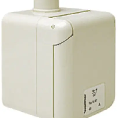 Prise AP Schuko 2LPE 16A 250V mouillé gris 