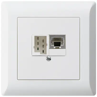 Boîte ENC kallysto.line 1×RJ45s+1×TT83 blanc 