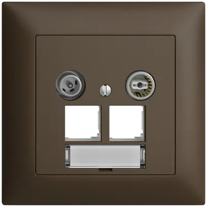 UP-Multimediadose EDIZIOdue FMI EASYNET 11dB, f.2×RJ45 S-One, coffee 