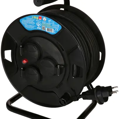 Enrouleur de câble MAX HAURI matière synth.230V 10A 3×T13 33m 3×1.5mm² IP55 noir 