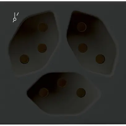 Presa FLF Hager 3×tipo 13 1×S D nero 