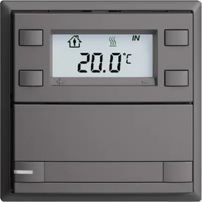 Pulsante RTH INC KNX 1×EDIZIOdue F grigio scuro, con carta+LED RGB 