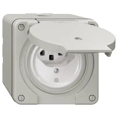 Prise NAP NEVO, 1×T23, IP21, a.LED, gris clair 