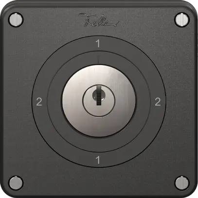 Interruttore rotativo NEVO, 3/2L, con serratura&2 chiavi, KS, 2-1-2-1, nero 