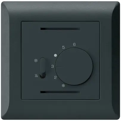 Termostato INC Hager kallysto.line, con interr.di riscald./raffred., nero 