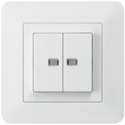 Interruttore pulsante luminoso INC kallysto.trend 1/3+3/1 con 2 lenti bianco 