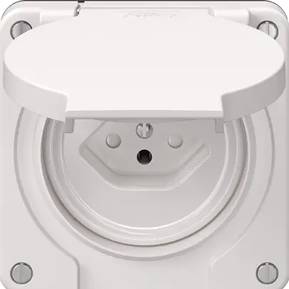 Prise FI NEVO N.CO 30mA, type 13, a.shutter, a.bornes de raccordement, blanc 