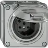 Prise AP ELEMENT SNAPFIX® 1×type 15 10A 440V avec clapet IP20 alu 