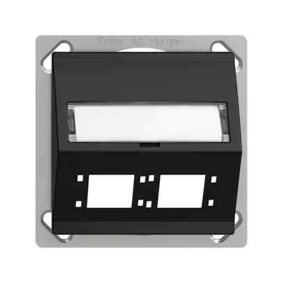 Kit montaggio INS EDIZIOdue FM.TE uscita obliqua 2×R&M cat.6A/LC speciale, nero 