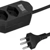 Prise multiple COMPACT 1.5m 2×T13 avec interrupteur, noir 