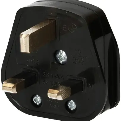 Fiche mobile type G MAX HAURI pour GB 230V/13A L+N+PE noir 