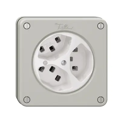 Prise NUPU NEVO, 3×T23, a.LED, gris clair 