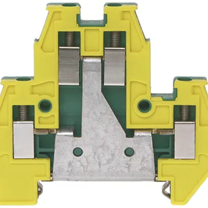 Borne de terre joignable Woertz 0.5…4mm² vis 2×2 rail DIN 35mm vert/jaune 