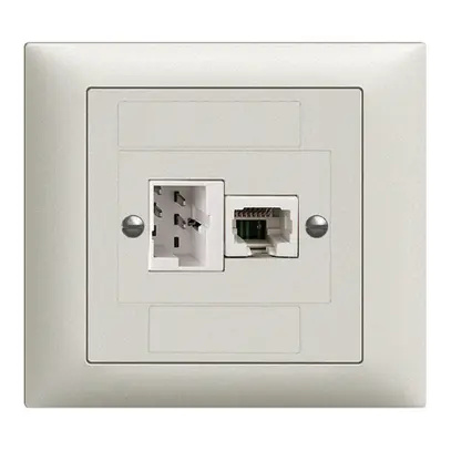 Presa INS xDSL RJ45/TT83 grigio chiaro ITplus EDIZIOdue con filtro 