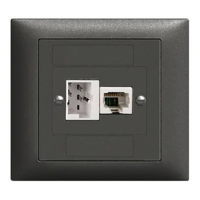 Prise INC xDSL RJ45/TT83 noir ITplus EDIZIOdue, avec filtre 